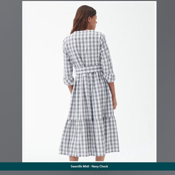 Seamills Midi Navy Check Dress - Picture 3 of 7